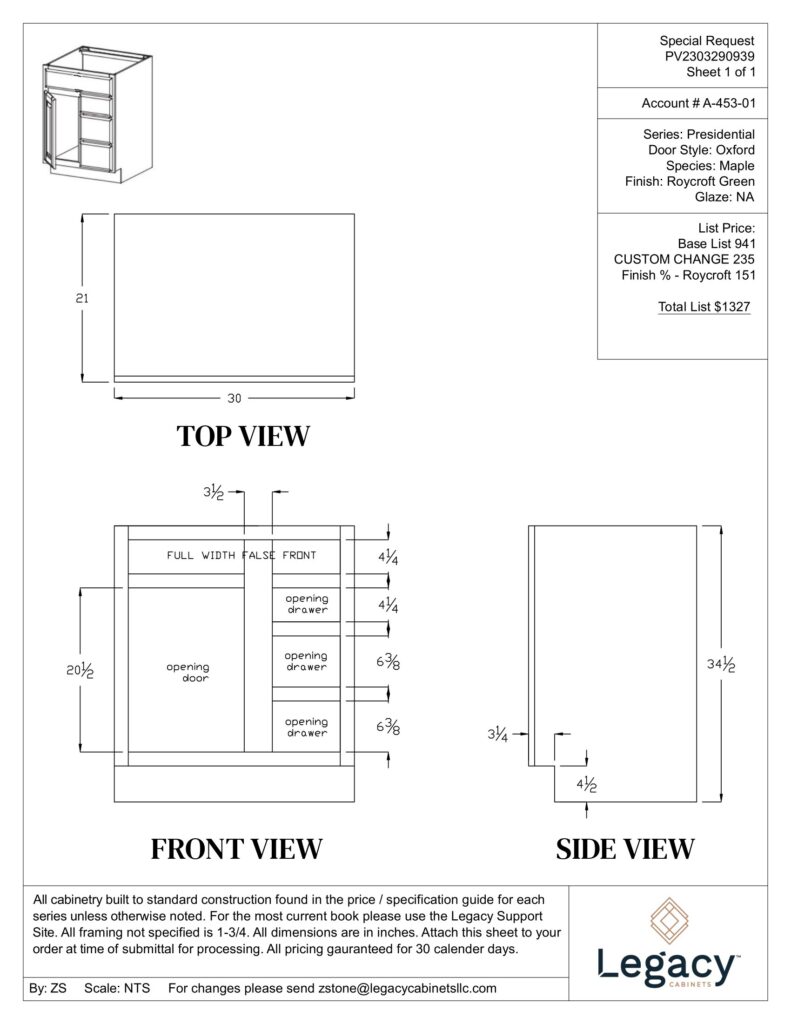 Custom Drawing Vanity Library - Legacy Cabinets | Legacy Cabinets